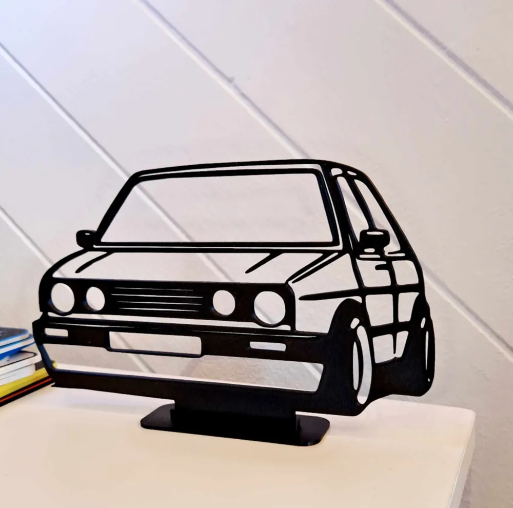 Mk2 VW Golf Silhouette Display, photo 4 of 4 - Golf Ball Holders & Dispensers, car art