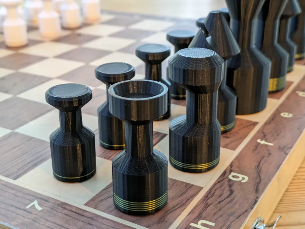 Modern Chess Set with Point Value Lines, photo 2 of 4 - Modern Chess Set with Point Value Lines Toys & Games