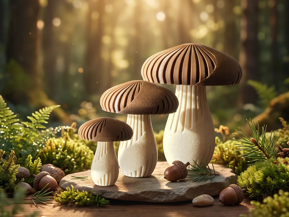 Modern Ribbed Forest Mushrooms, photo 3 of 4 - Modern Ribbed Forest Mushrooms Household