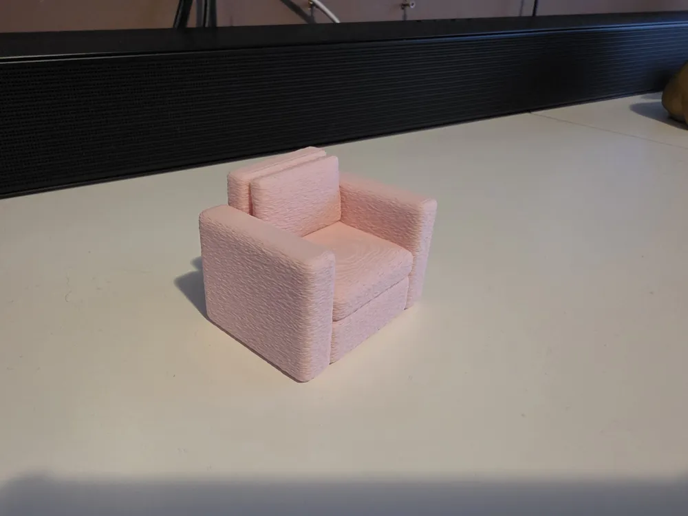 Modern Textured Armchair Dollhouse Furniture 1:12, photo 2 of 4 - Modern Textured Armchair Dollhouse Furniture 1:12 Miniatures