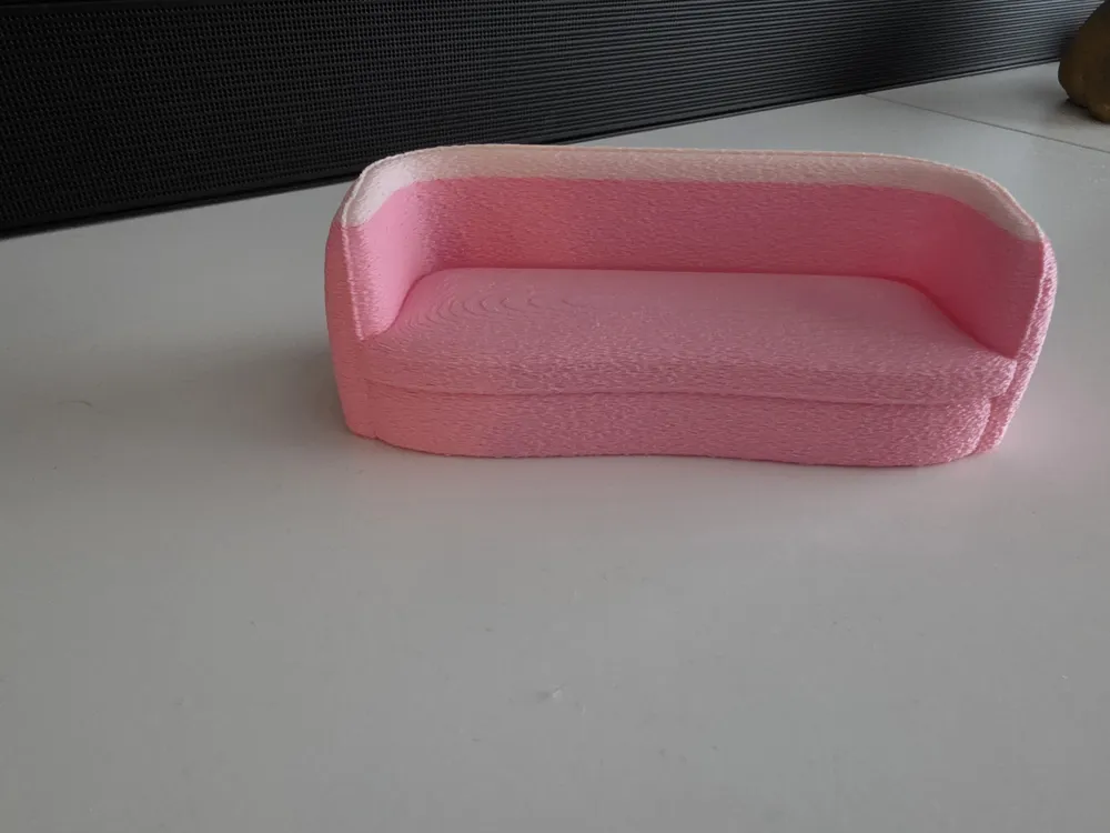 Modern Textured Curved Sofa (Dollhouse) 1:12, photo 2 of 4 - Modern Textured Curved Sofa (Dollhouse) 1:12 Kids & Baby