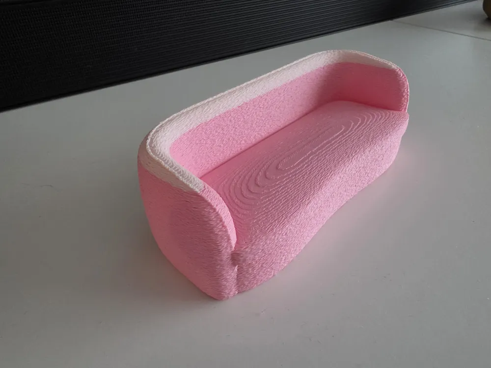 Modern Textured Curved Sofa (Dollhouse) 1:12, photo 3 of 4 - Modern Textured Curved Sofa (Dollhouse) 1:12 Kids & Baby