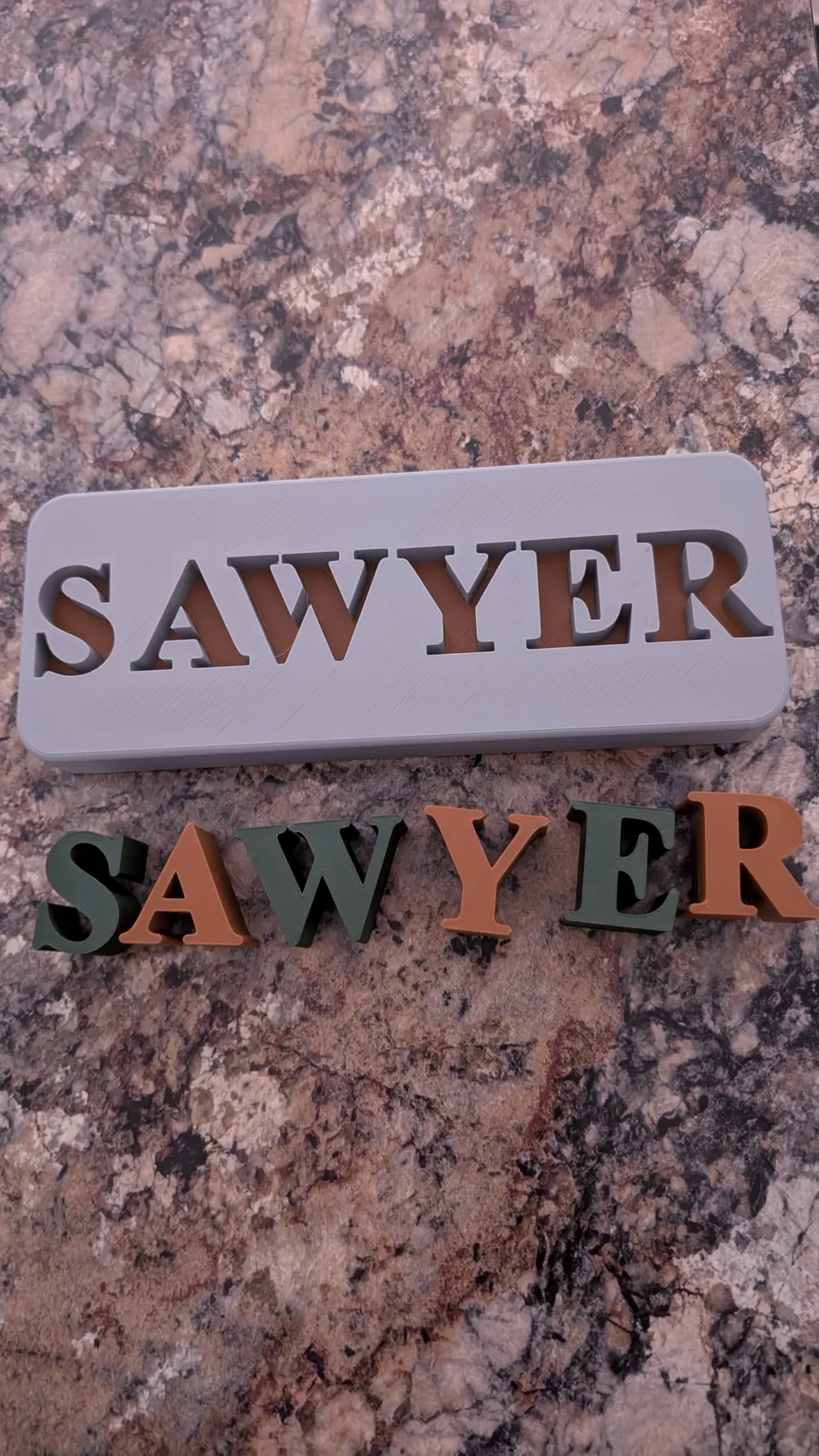 Modern Two-Tone Name Puzzle: "Sawyer" Edition, photo 2 of 4 - Puzzles & Brain Teasers, kids