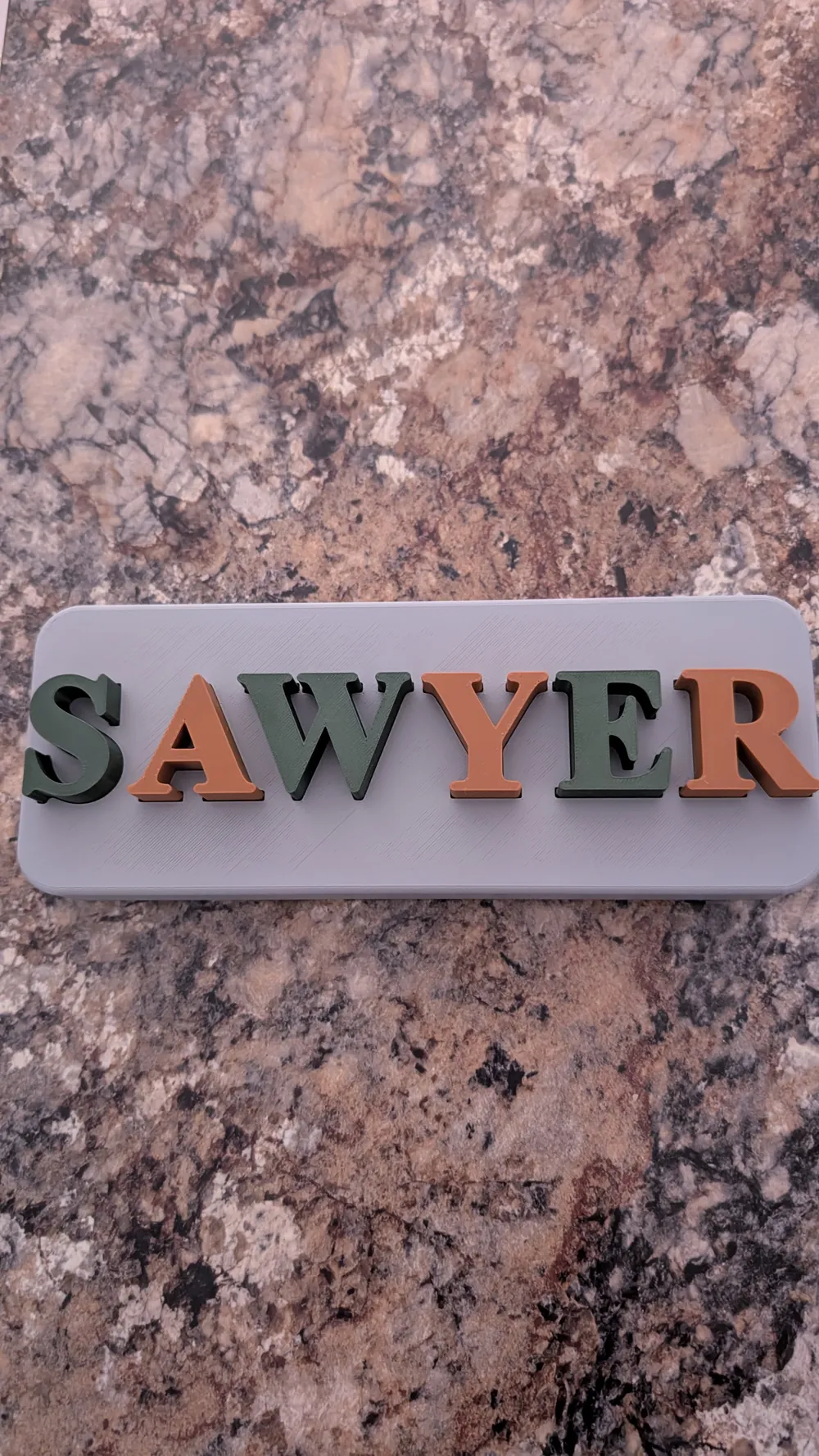 Modern Two-Tone Name Puzzle: "Sawyer" Edition, photo 3 of 4 - Puzzles & Brain Teasers, toddler