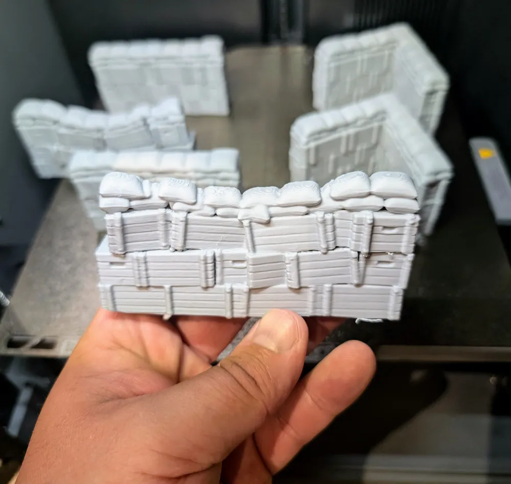 Modular Barricade Set, Sandbag Walls, photo 2 of 4 - Modular Barricade Set, Sandbag Walls Miniatures