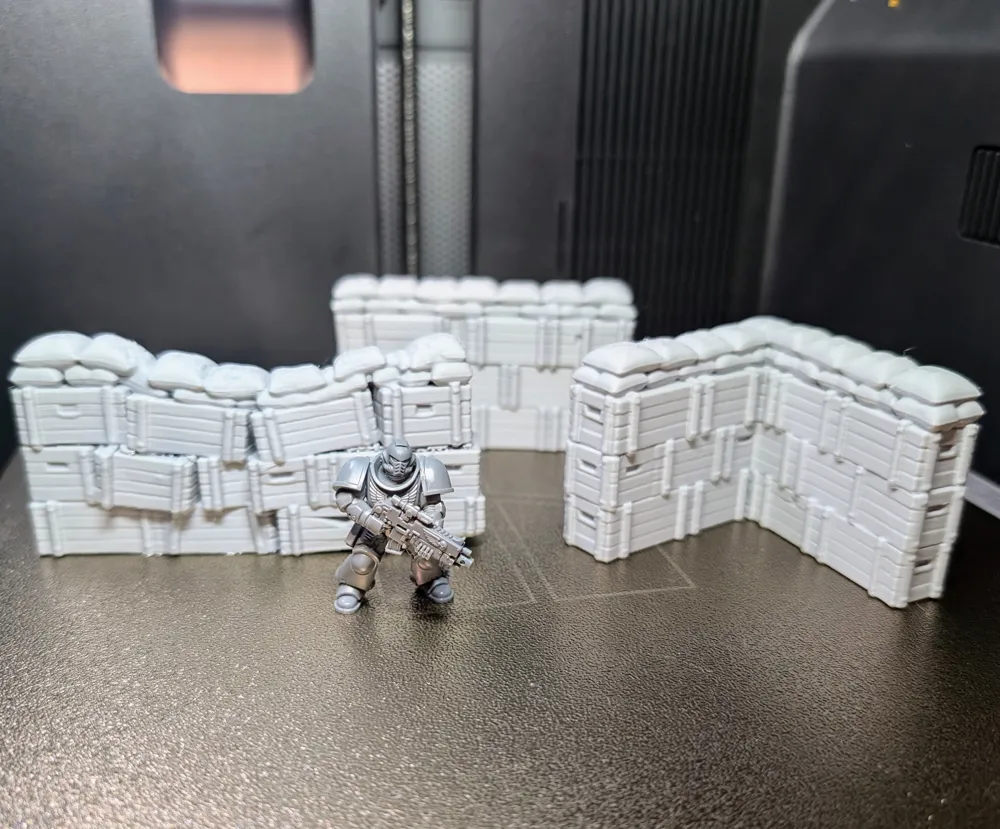 Modular Barricade Set, Sandbag Walls, photo 4 of 4 - Modular Barricade Set, Sandbag Walls Miniatures