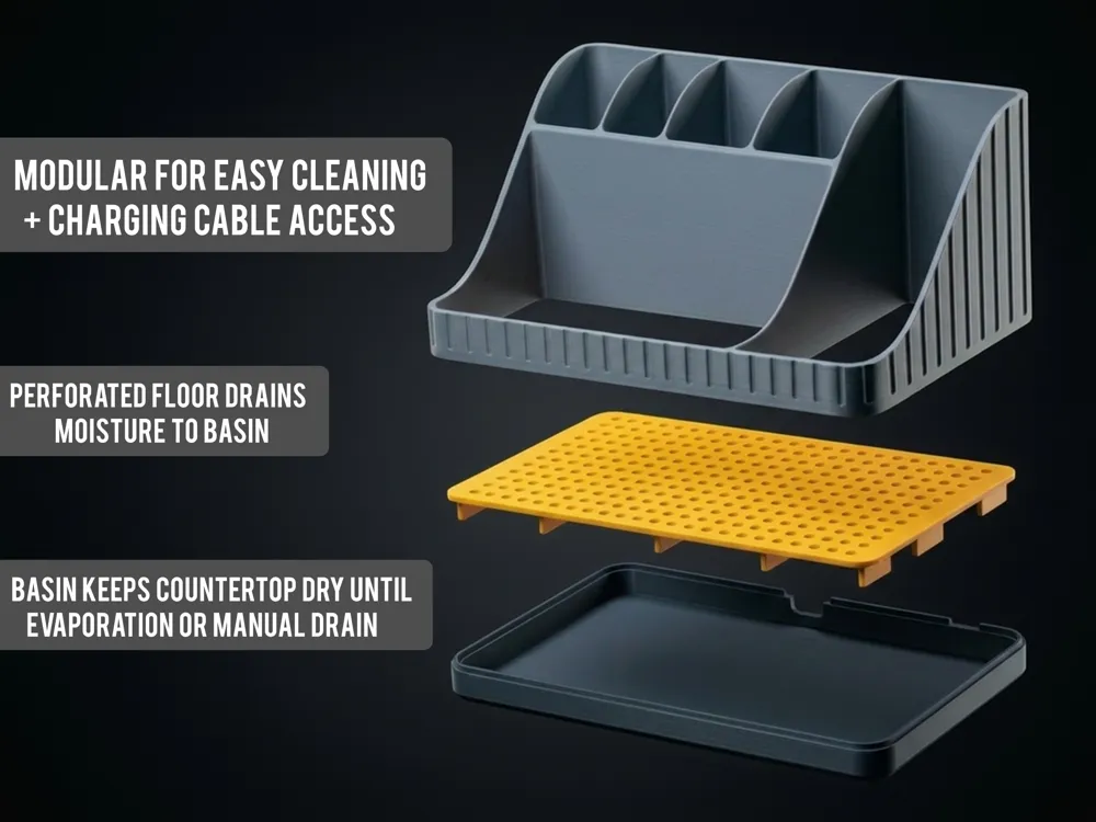 Modular EZ-Clean Draining Bathroom Organizer Caddy, photo 2 of 4 - Modular EZ-Clean Draining Bathroom Organizer Caddy Bath & Personal Care