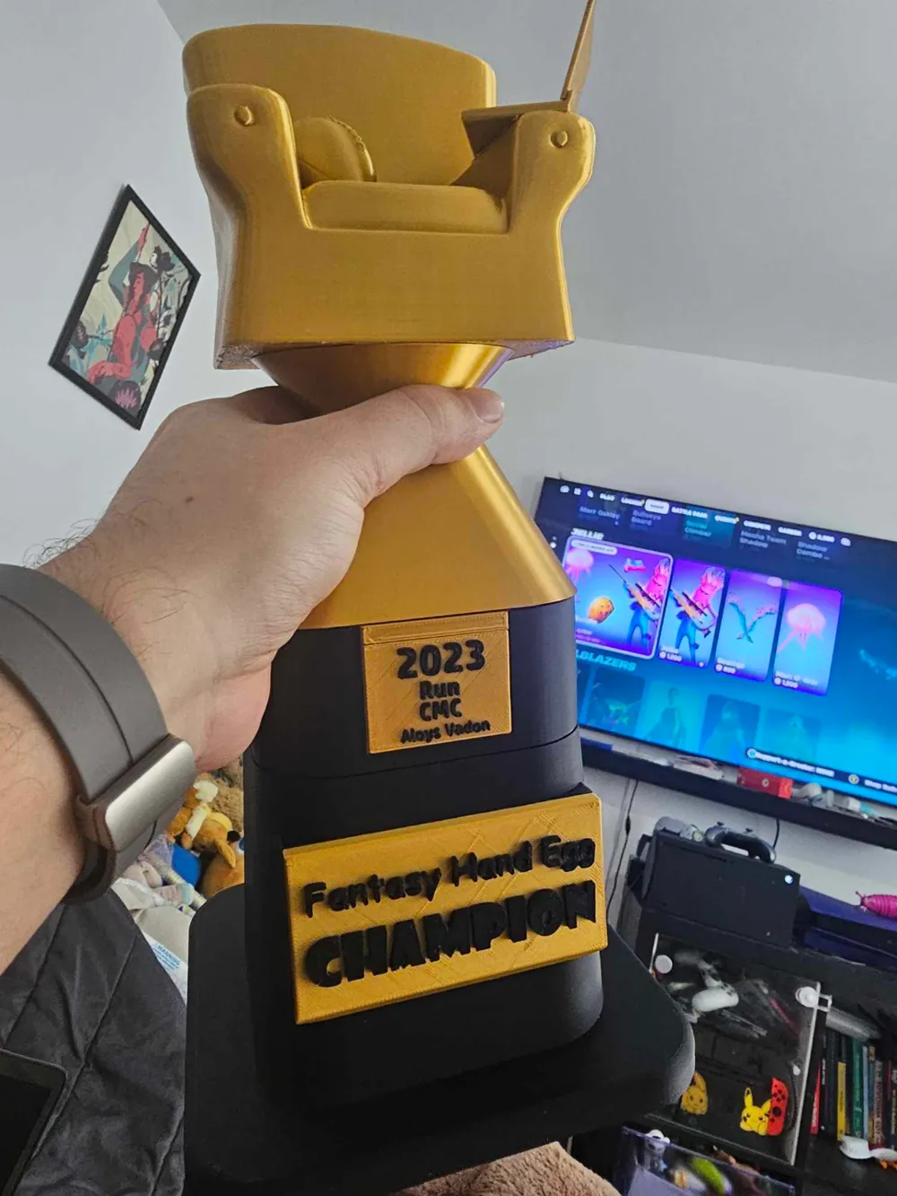 Modular Fantasy Footbal Trophy with Editable Names, another view - Dragons & Fantasy Figures, fantasy football