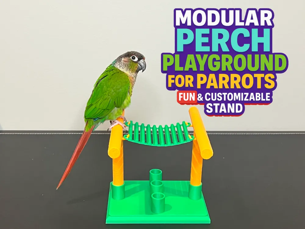 Modular Perch Playground for Parrots and Birds