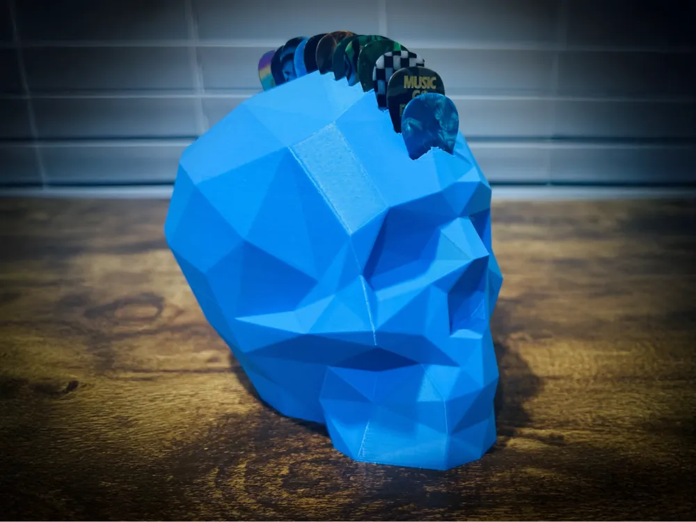 Mohawk Guitar Pick Skull