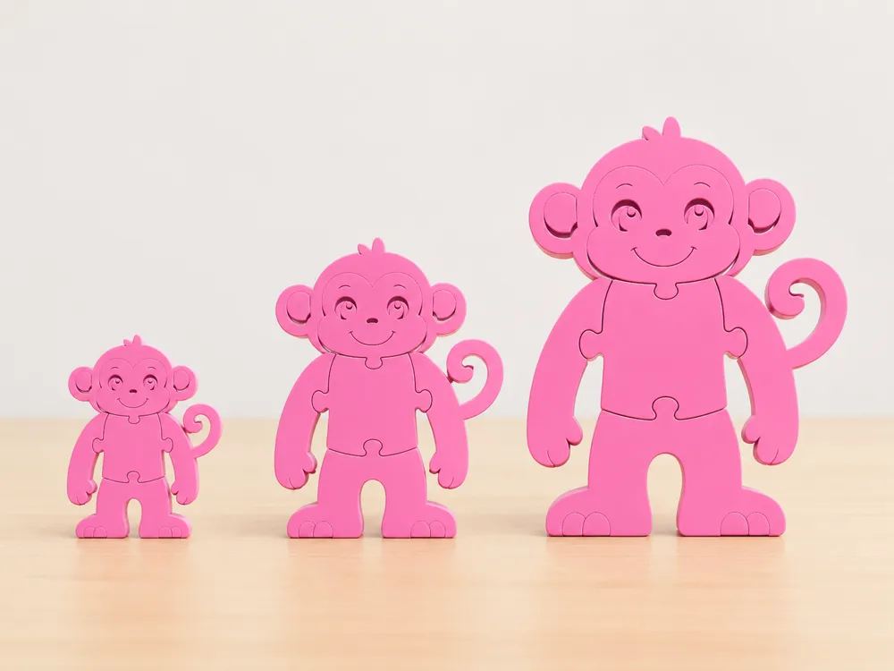 Monkey 3D Puzzle, Montessori Style for Kids, photo 4 of 5 - Interlocking & 3D Puzzles, montessori puzzles