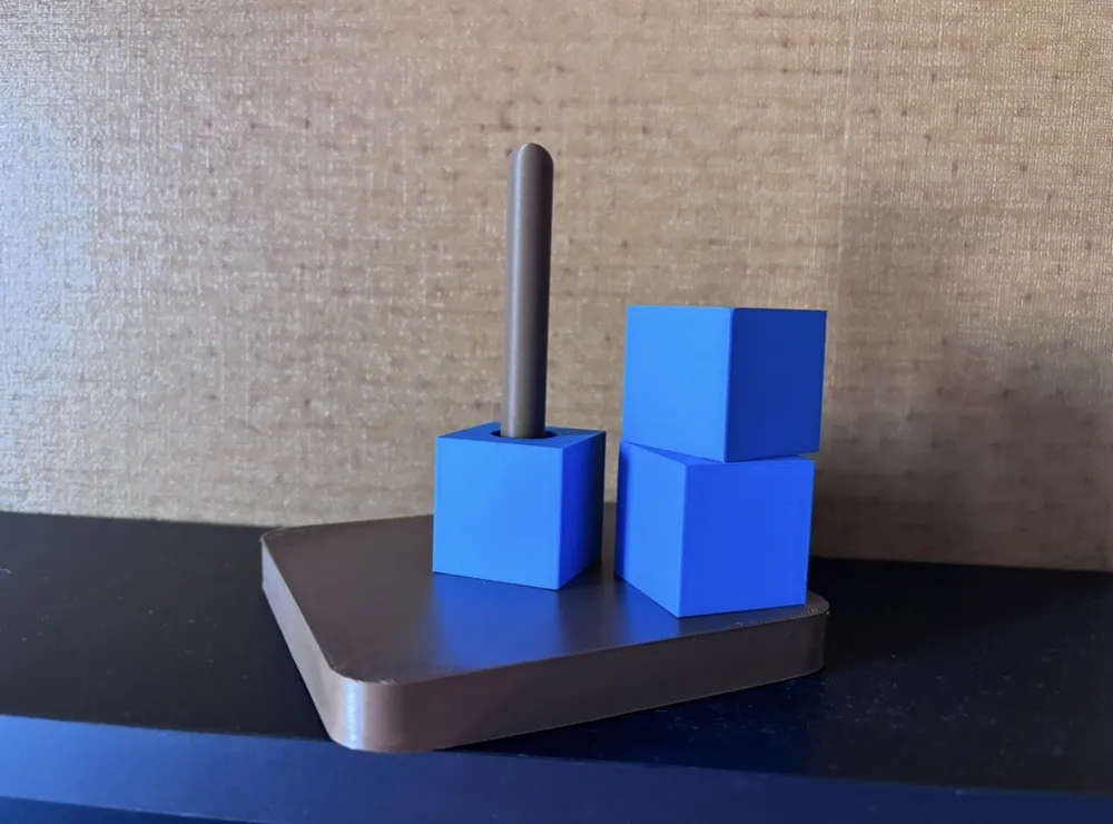 Montessori Cubes on Vertical Dowel, photo 2 of 4 - Baby & Toddler Toys, montessori cubes dowel