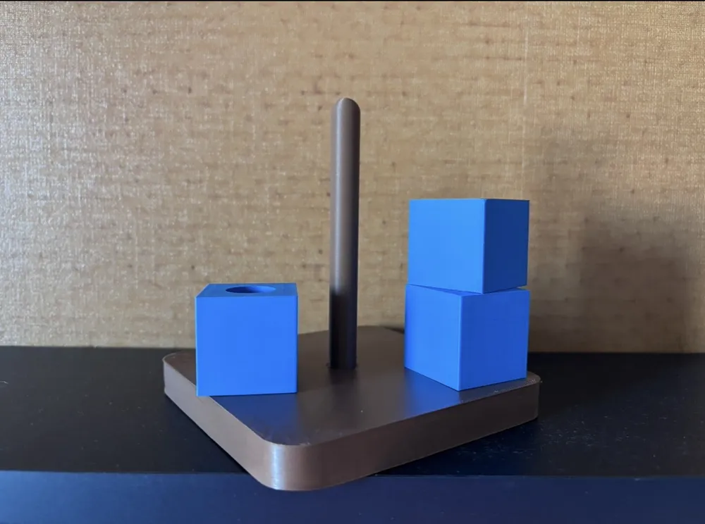 Montessori Cubes on Vertical Dowel, photo 3 of 4 - Baby & Toddler Toys, education
