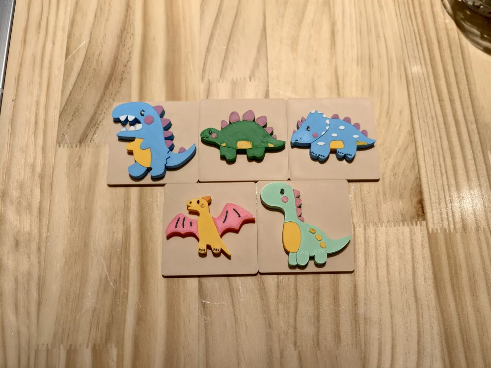 Montessori early education puzzles (dinosaur collection) Pterosaur Tyrannosaurus Rex Brachiosaurus Triceratops Stegosaurus, photo 2 of 5 - Puzzles & Brain Teasers, Cartoon