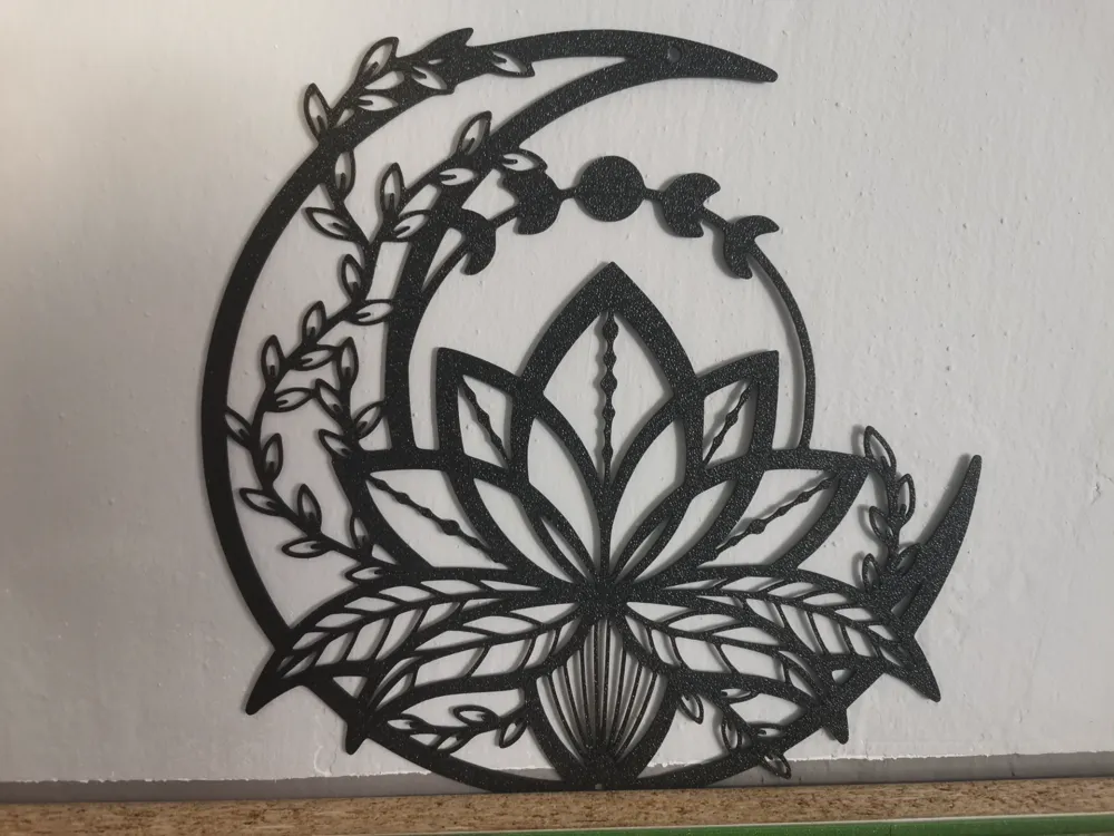 Moon and Lotus wall art, another view - Space & Astronomy Wall Art, Home Decor Items