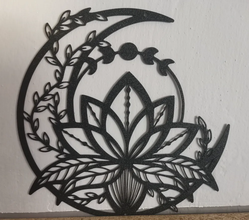 Moon and Lotus wall art