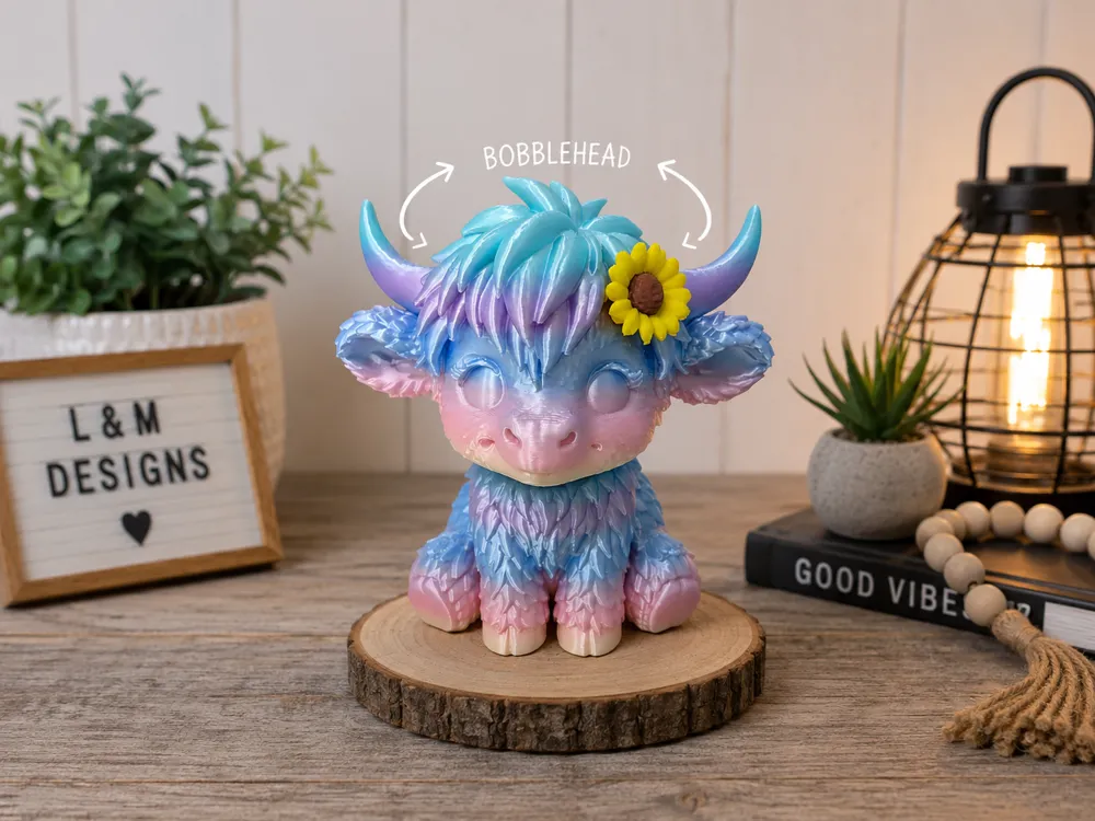 Mother Highland Cow Bobblehead, photo 3 of 4 - Mother Highland Cow Bobblehead Toys & Games