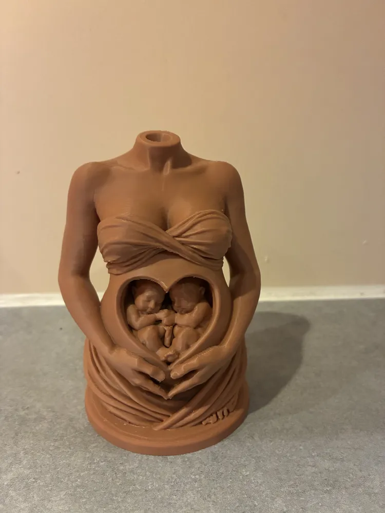 Mother & Twin Babies Heartfelt Pregnancy Sculpture, photo 2 of 4 - Mother & Twin Babies Heartfelt Pregnancy Sculpture Household