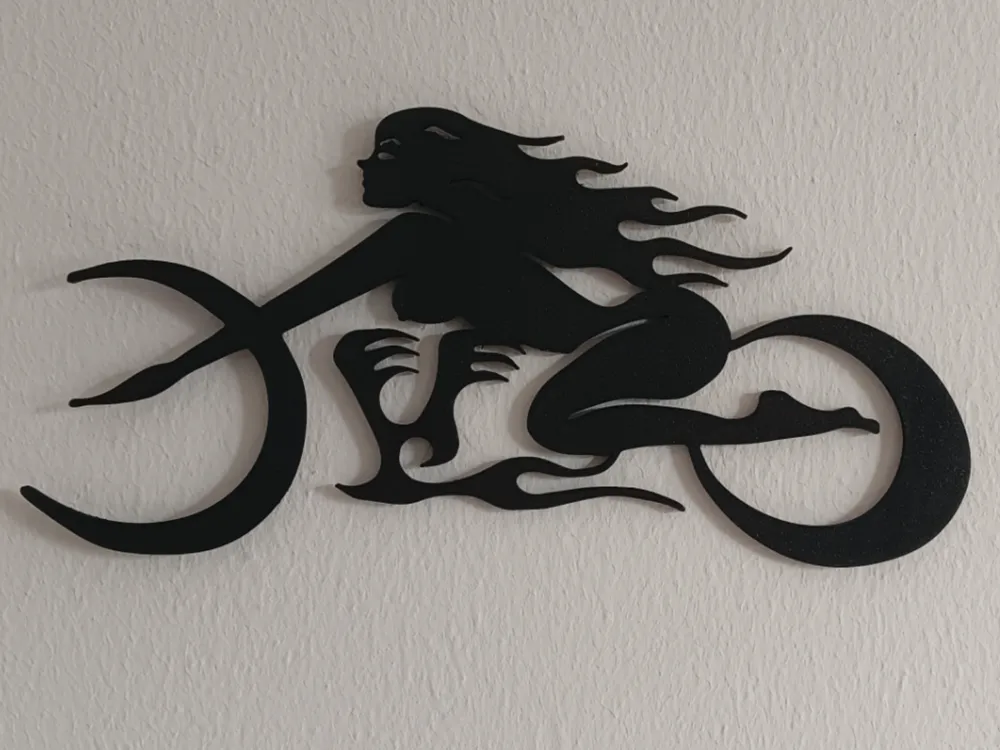 Motorbiker Girl Wall decoration - Decor, in stock in India