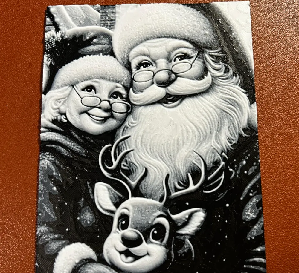 Mr. and Mrs. Santa. - Hueforge, another view - Colour Photo Art Panels, Christmas