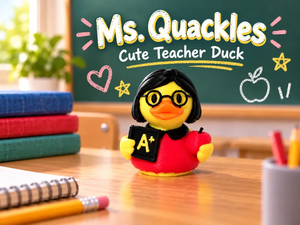 Ms. Quackles: Cute Teacher Cruise Duck, Jeep, Desk, photo 4 of 4 - Ms. Quackles: Cute Teacher Cruise Duck, Jeep, Desk Miniatures