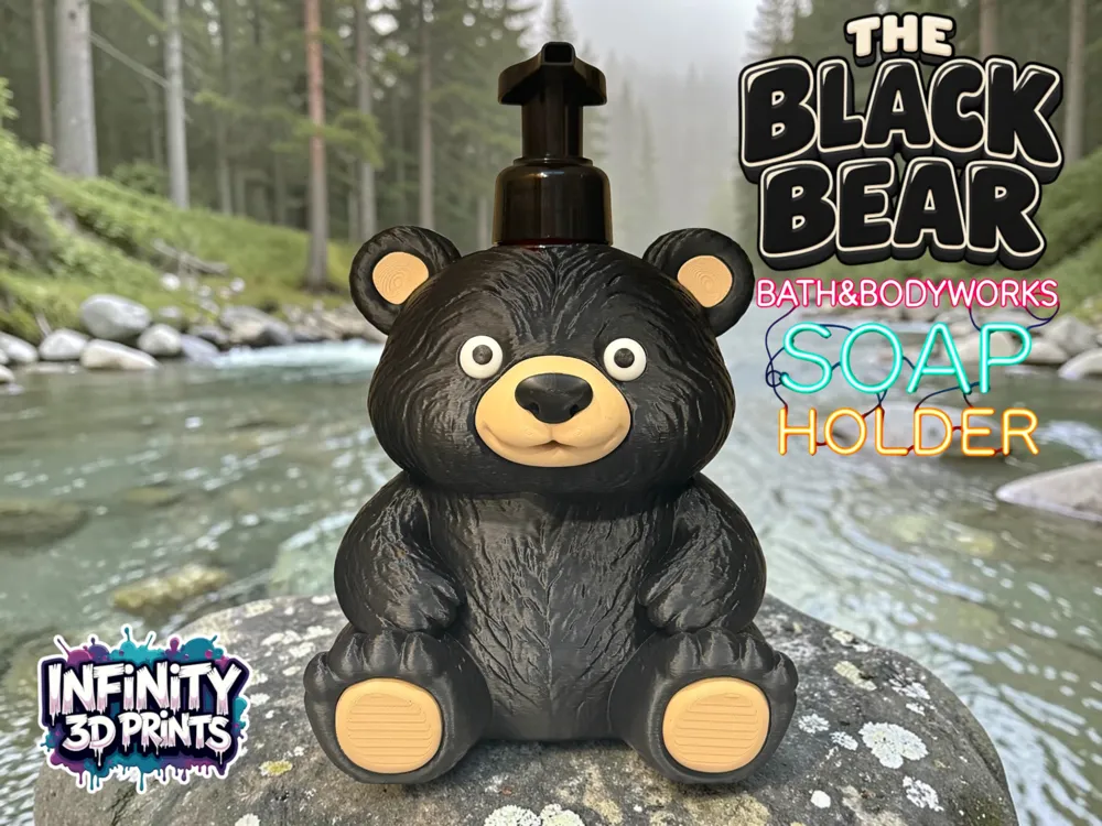 THE BLACK BEAR BBW FOAMING SOAP HOLDER, photo 3 of 4 - THE BLACK BEAR BBW FOAMING SOAP HOLDER Household