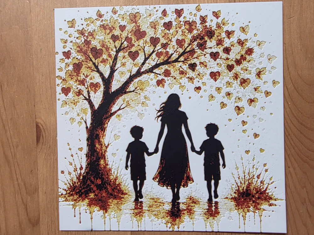 Mum and Boys Hueforge, photo 3 of 4 - Mum and Boys Hueforge Generative Art