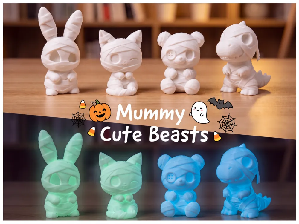 木乃伊萌兽系列-小兔/小猫/小熊/恐龙【万圣节限定】 - Halloween, in stock
