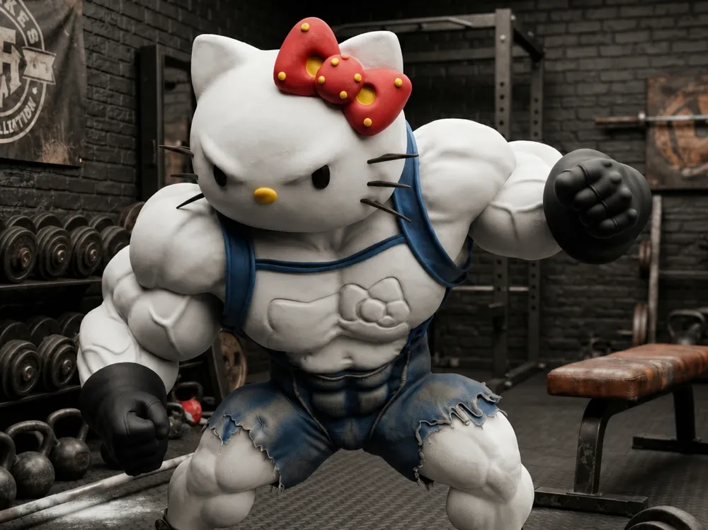 MUSCULAR HELLO KITTY, photo 3 of 4 - MUSCULAR HELLO KITTY Toys & Games