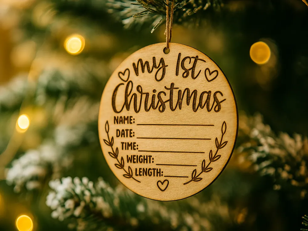 My 1st Christmas, Baby Stats Ornament