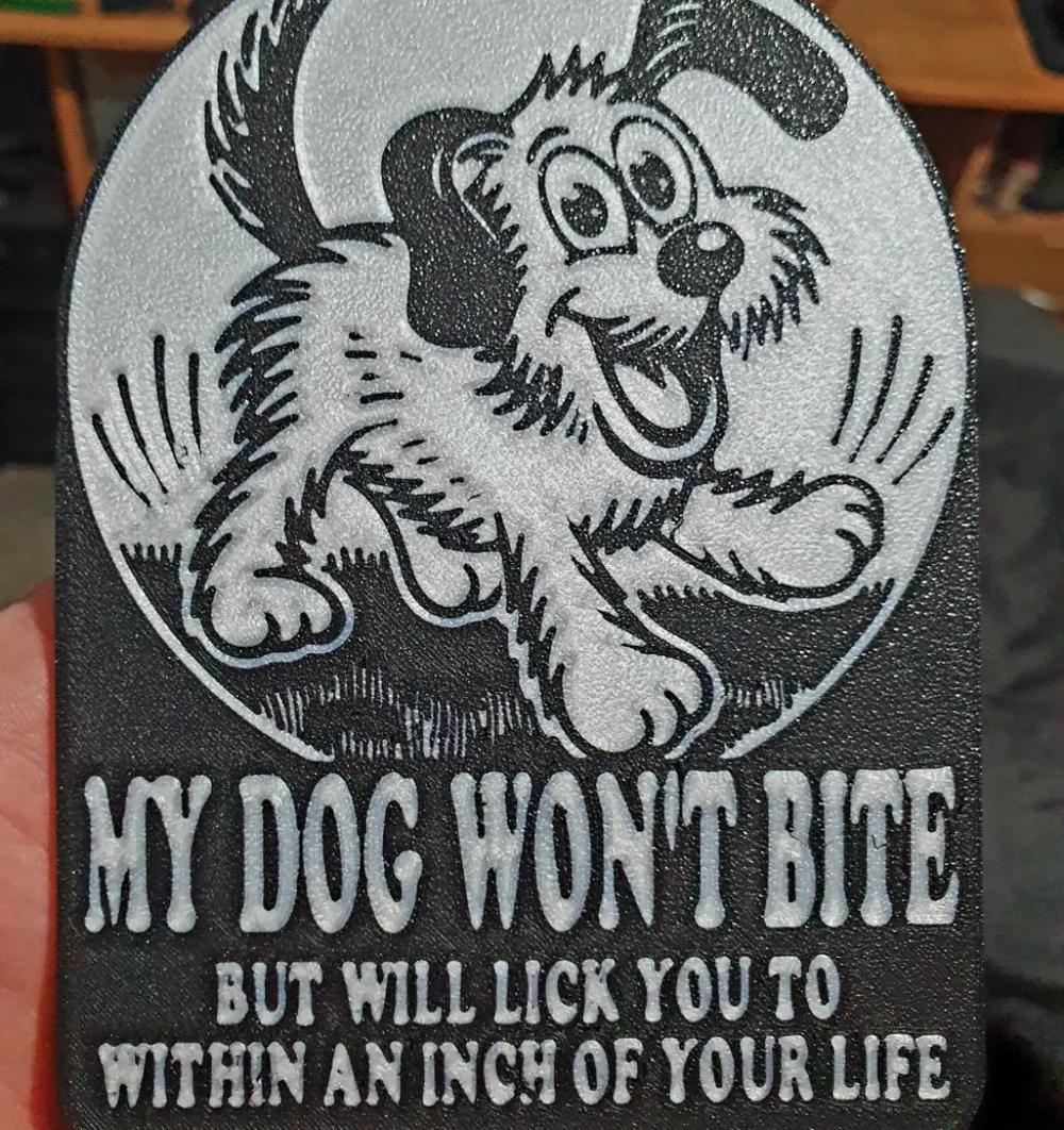 My Dog Won't Bite Door Plaque
