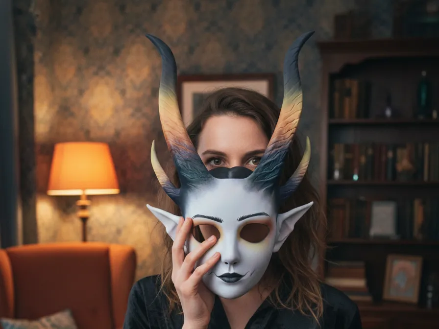 Mystic Demon Faun Mask, High Fantasy Cosplay