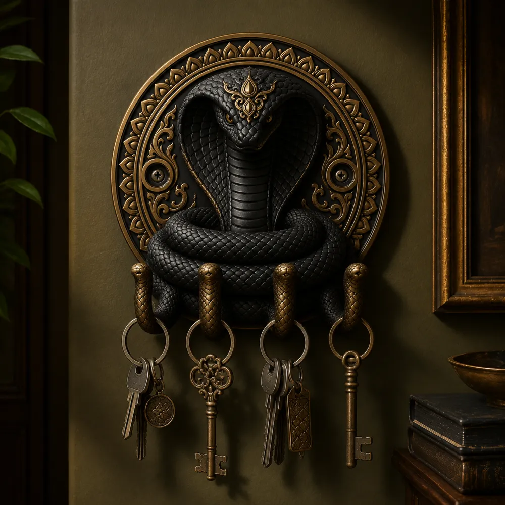 Mystical Cobra Snake Wall Key Holder, photo 2 of 4 - Mystical Cobra Snake Wall Key Holder Tools