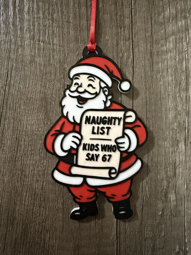 Naughty List: Kids Who Say Six Seven Ornament, photo 2 of 4 - Seasonal & Festive Decor, kids who say 67