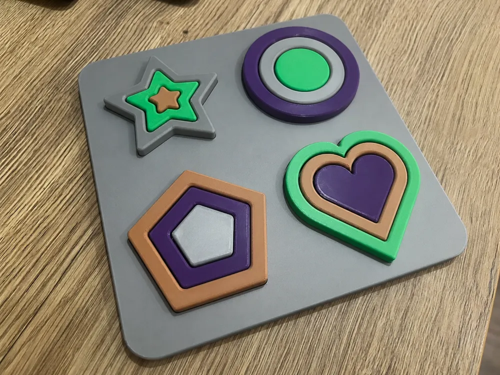Nested shapes puzzle board, photo 2 of 4 - Puzzles & Brain Teasers, shape puzzle