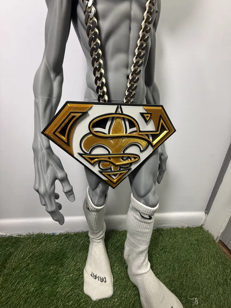 New Orleans Saints Superman Hype Chain Pendant, photo 2 of 4 - New Orleans Saints Superman Hype Chain Pendant Hobby & DIY