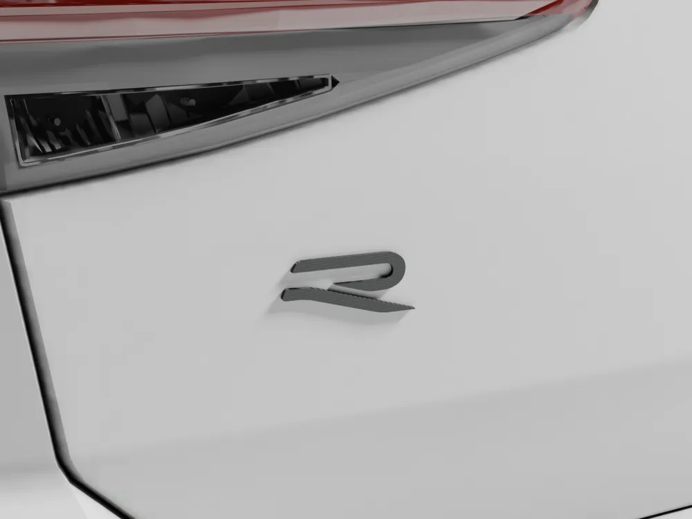 New VW Golf R badge with a mounting plate