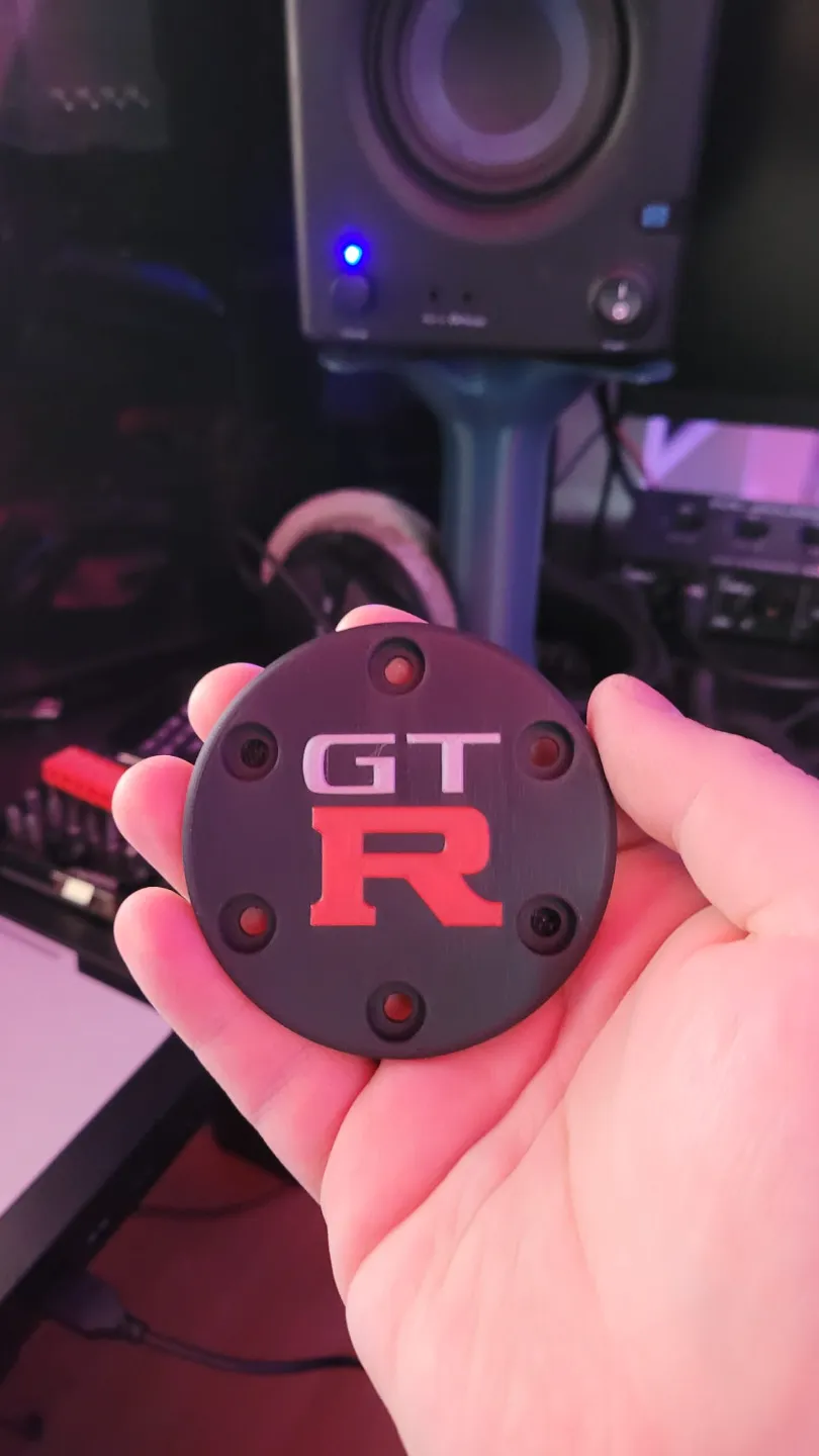 Nissan GT-R Logitech G27 Center Logo, another view - Car Badges & Emblems, skyline