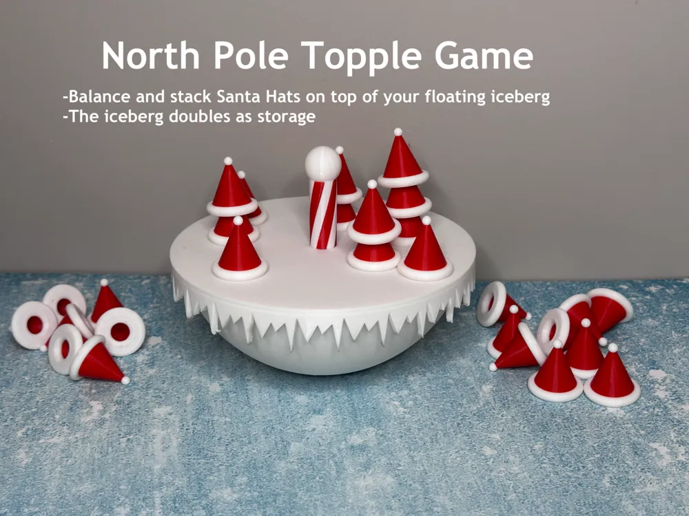 North Pole Christmas Balance Game, photo 3 of 4 - Santa, Snowman & Reindeer Decor, topple