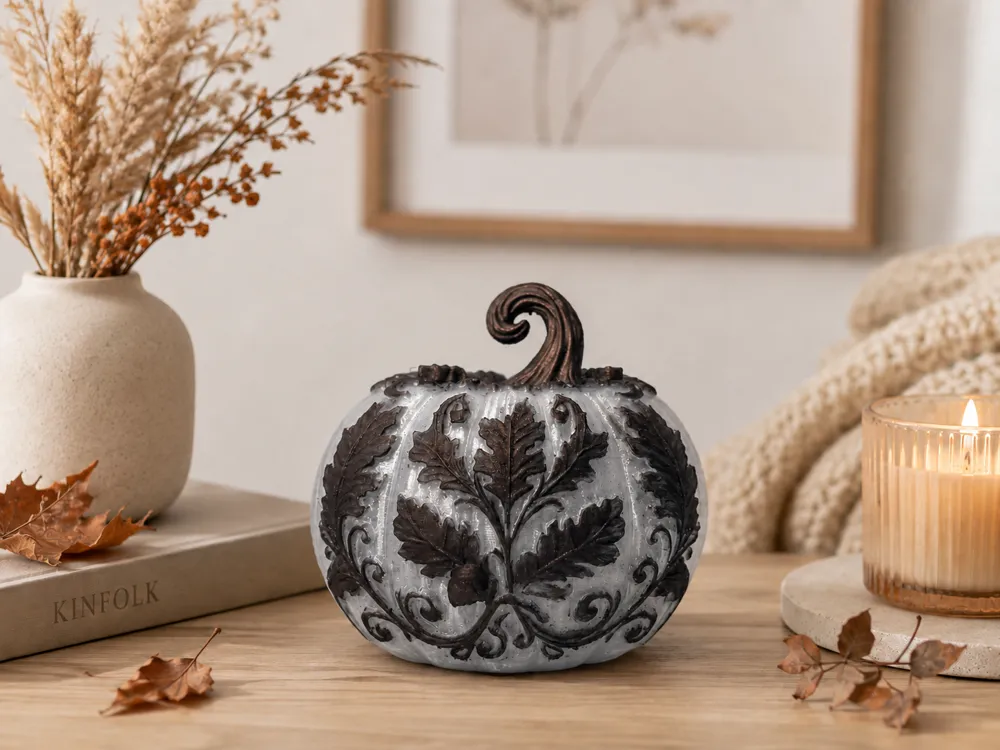 Ornated Pumpkin Lantern, photo 2 of 4 - Ornated Pumpkin Lantern Household