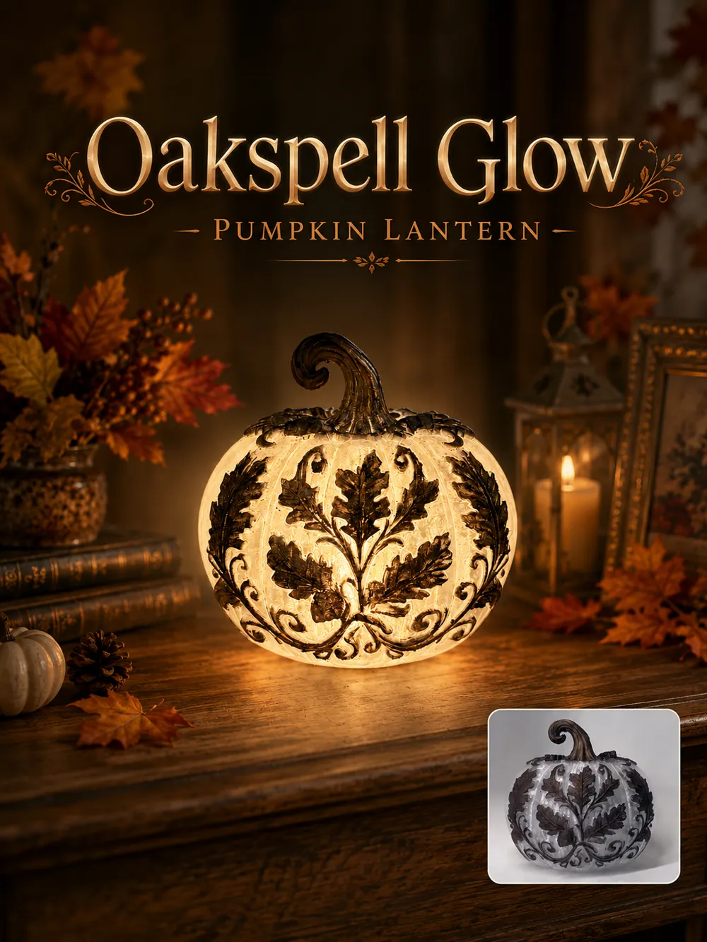 Ornated Pumpkin Lantern, photo 3 of 4 - Ornated Pumpkin Lantern Household