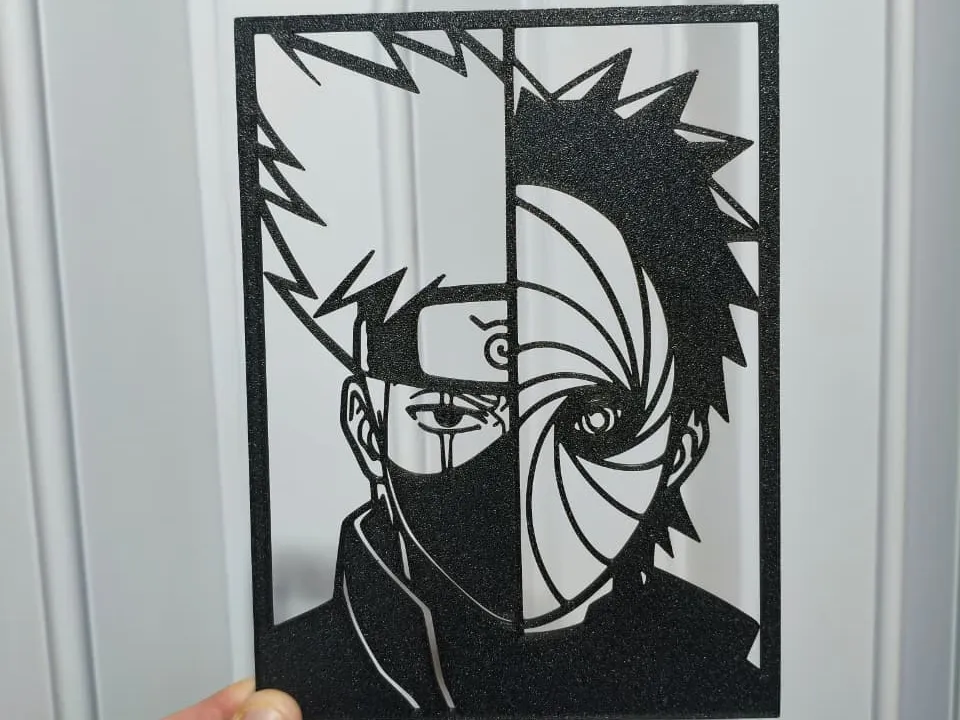 Obito & Kakashi, Split Face Wall Art - Decor, in stock in India