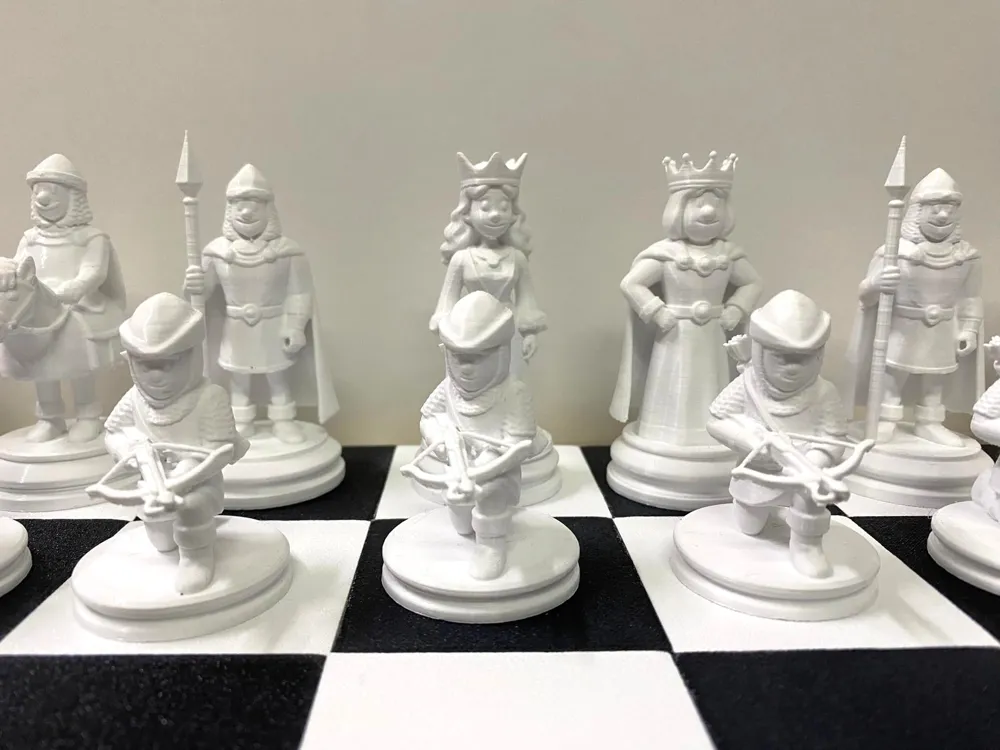 Once Upon a Time... Life" themed chess set.