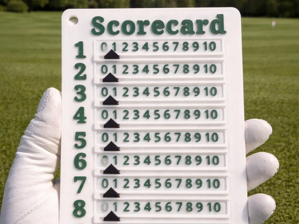 One-Hand Golf Scorecard | Clip-On 9 Holes, photo 4 of 4 - One-Hand Golf Scorecard | Clip-On 9 Holes Sports & Fitness