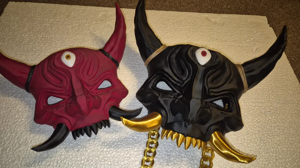 Oni Demon Mask - Multipart, photo 3 of 4 - Oni & Hannya Masks, facemask