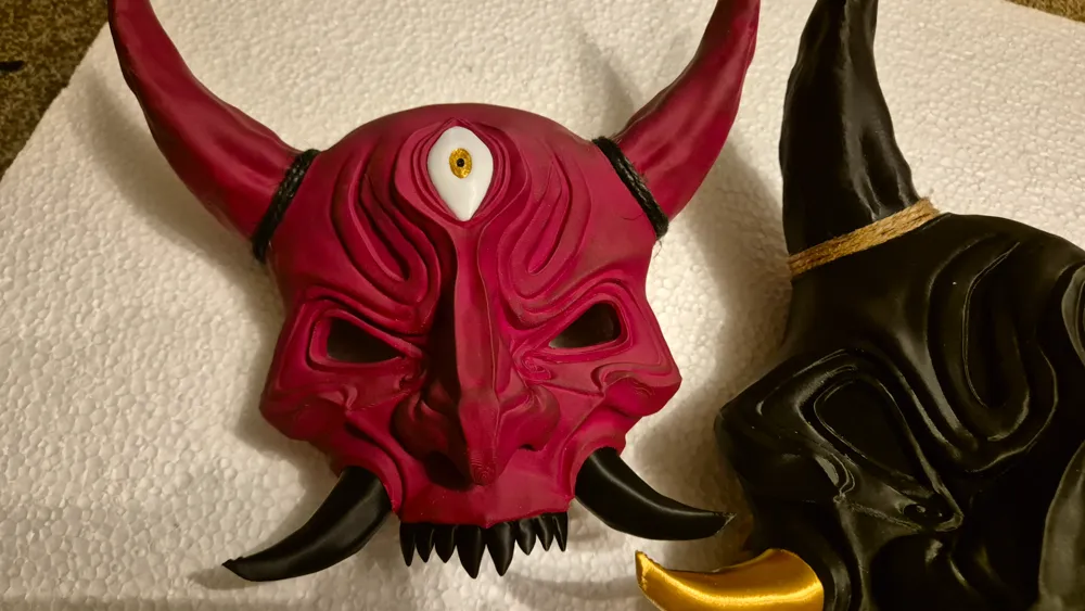 Oni Demon Mask - Multipart, photo 4 of 4 - Oni & Hannya Masks, accessories
