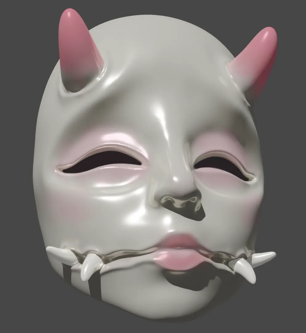 Oni Girl Mask, photo 3 of 4 - Oni Girl Mask Props & Cosplay