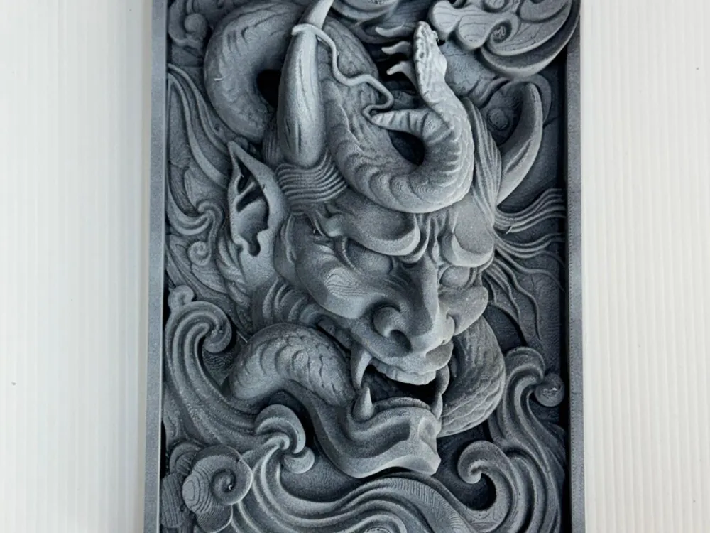 quadro bassorilievo oni mask japan