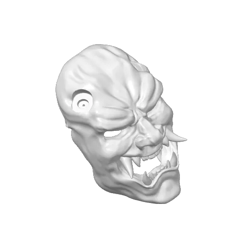 Oriental Oni Mask, another view - Oni & Hannya Masks, sculpt