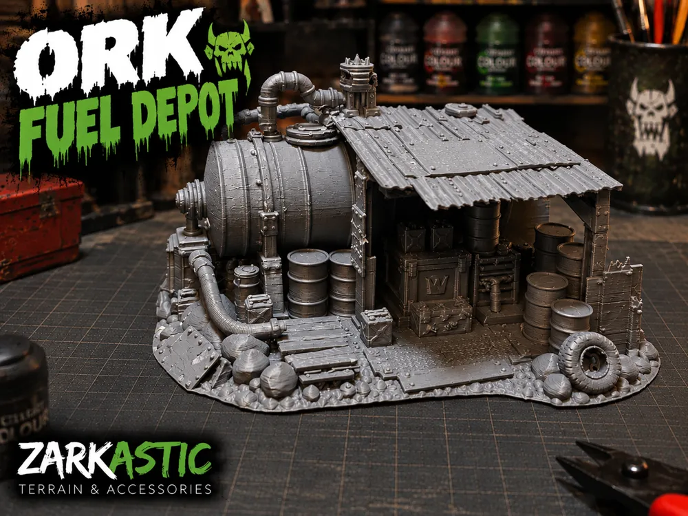 Ork Fuel Depot, Grimdark Terrain, photo 3 of 4 - Ork Fuel Depot, Grimdark Terrain Toys & Games